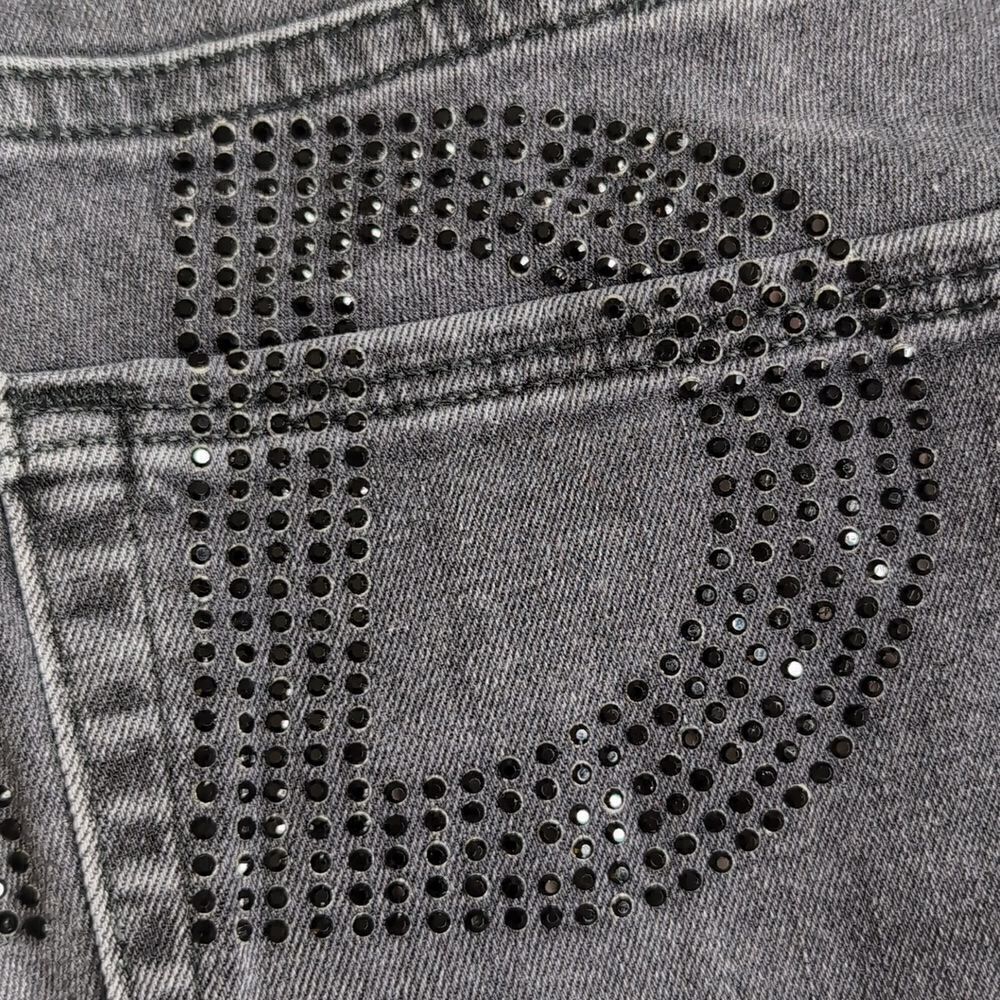Good American size 14/32 Black Good Waist Skinny Jeans with Rhinestone BAD - Picture 10 of 13